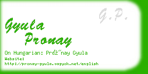 gyula pronay business card